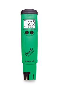 pH/ORP/T tester vodotěsný, vyměnitelná pH/ORP elektroda, rozsahy  -2,00 až 16,00 pH/ ±1000